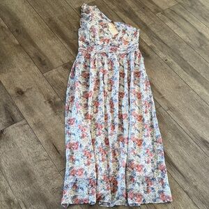 Floral One-Shoulder Maxi Dress